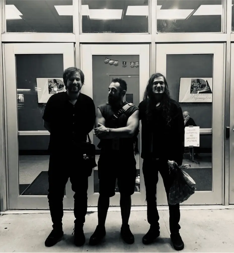 Harry Halpin, Alex Urbelis, Phil Daian at the HOPE Conference 2025 after their talk